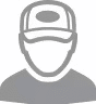 Silhouette illustration of a person wearing a cap facing forward.