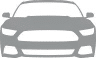 Gray silhouette of a car's front view, showing grille and headlights.